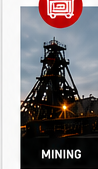 Mining headframe at dusk